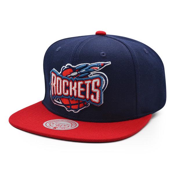 Mitchell And Ness Houston Rockets CLASSIC Navy Blue Red Green Patch Snapback Hat