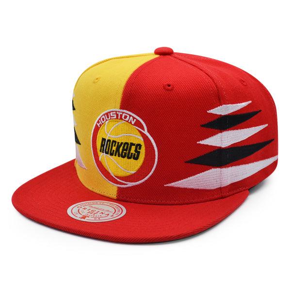 Mitchell And Ness Houston Rockets DIAMOND CUT Red Yellow Black White Snapback