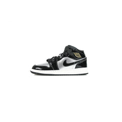 Kids Nike Air Jordan 1 Mid SE GS Black Metallic Gold White FZ3938-001 Sneaker Shoe Trainer