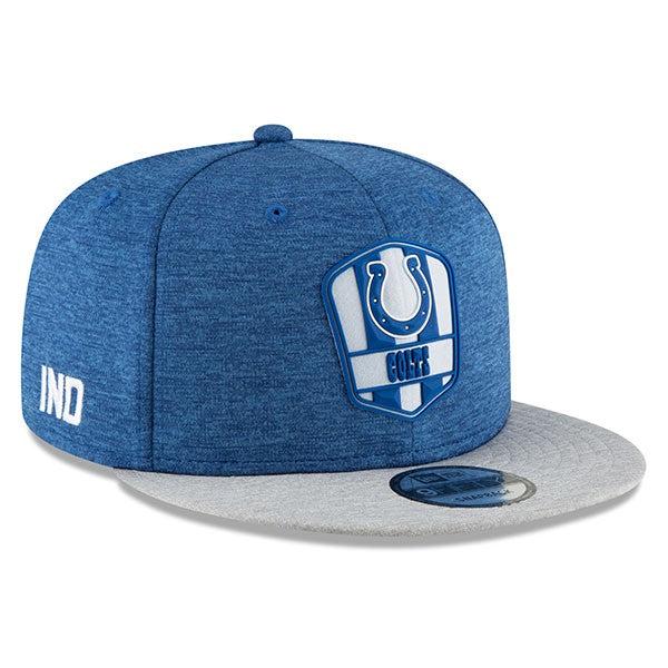 New Era Indianapolis Colts '18 Blue Gray White 9Fifty 950 Patch Snapback Cap Hat