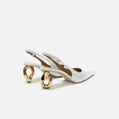 JW Anderson Chain Heel Off White JANW43025A-20054-103 Slide Slippers Sandals