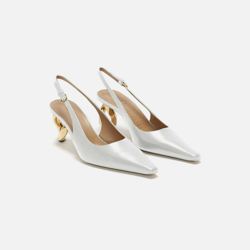 JW Anderson Chain Heel Off White JANW43025A-20054-103 Slide Slippers Sandals