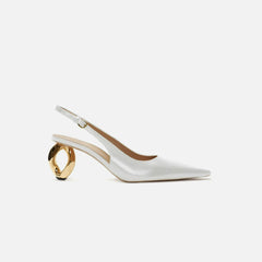 JW Anderson Chain Heel Off White JANW43025A-20054-103 Slide Slippers Sandals