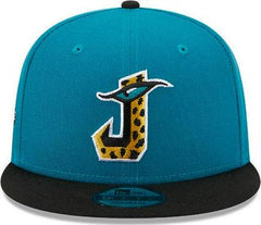 New Era Jacksonville Jaguars Teal Blue Black White 9Fifty 950 Patch Snapback