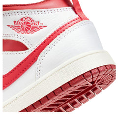 Kids Nike Jordan 1 Mid Se White Sail Dune Red FJ3467-160 Sneaker Shoe Trainer