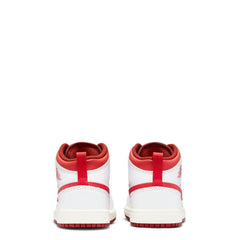 Kids Nike Jordan 1 Mid Se White Sail Dune Red FJ3467-160 Sneaker Shoe Trainer
