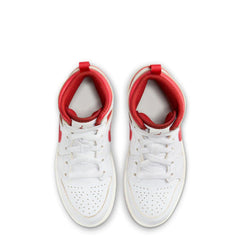 Kids Nike Jordan 1 Mid Se White Sail Dune Red FJ3467-160 Sneaker Shoe Trainer