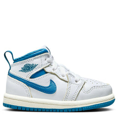 Kids Nike Air Jordan 1 Mid Se TD White Sail Industrial Blue FN7537-141 Sneaker