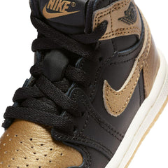 Kids Nike Air Jordan 1 Retro Og TD Black Metallic Gold Sail FD1413-071 Sneaker