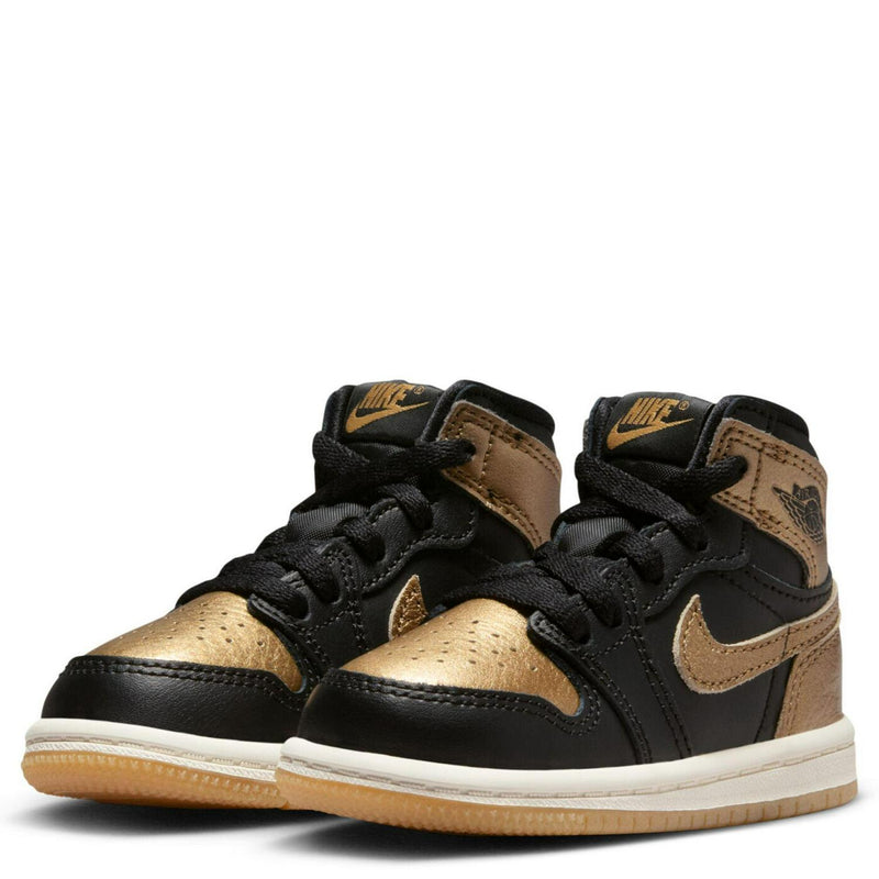 Kids Nike Air Jordan 1 Retro Og TD Black Metallic Gold Sail FD1413-071 Sneaker