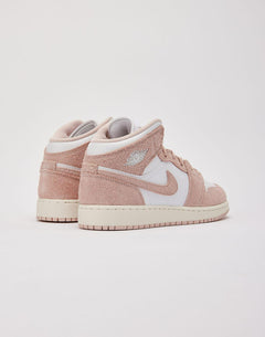 Kids Nike Air Jordan 1 Mid SE GS White Beige FN 7432-161 Shoe Sneaker Trainer