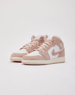 Kids Nike Air Jordan 1 Mid SE GS White Beige FN 7432-161 Shoe Sneaker Trainer