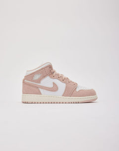 Kids Nike Air Jordan 1 Mid SE GS White Beige FN 7432-161 Shoe Sneaker Trainer