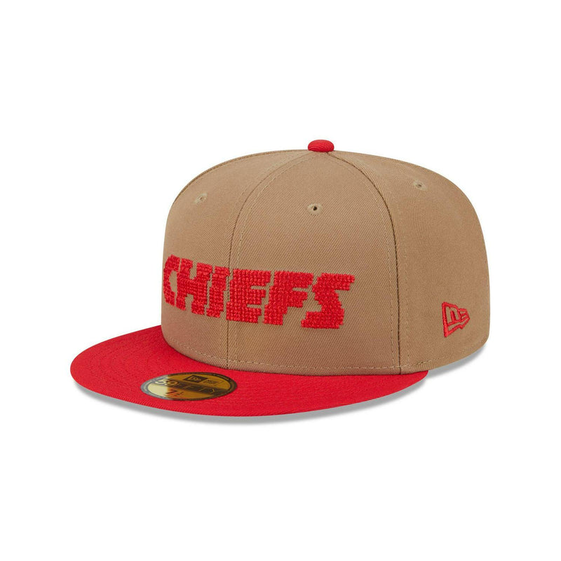 New Era Kansas City Chiefs Brown Red Gray 59Fifty 5950 Patch Fitted Cap Hat
