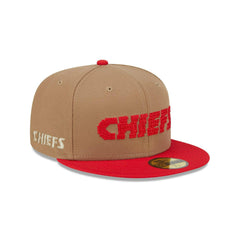 New Era Kansas City Chiefs Brown Red Gray 59Fifty 5950 Patch Fitted Cap Hat