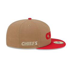 New Era Kansas City Chiefs Brown Red Gray 59Fifty 5950 Patch Fitted Cap Hat