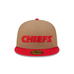 New Era Kansas City Chiefs Brown Red Gray 59Fifty 5950 Patch Fitted Cap Hat