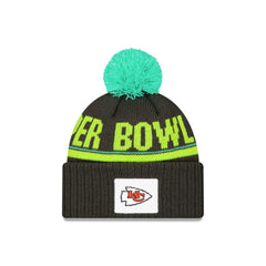 New Era Kansas City Chiefs Brown Teal Light Green White Red Pom Knit Hat