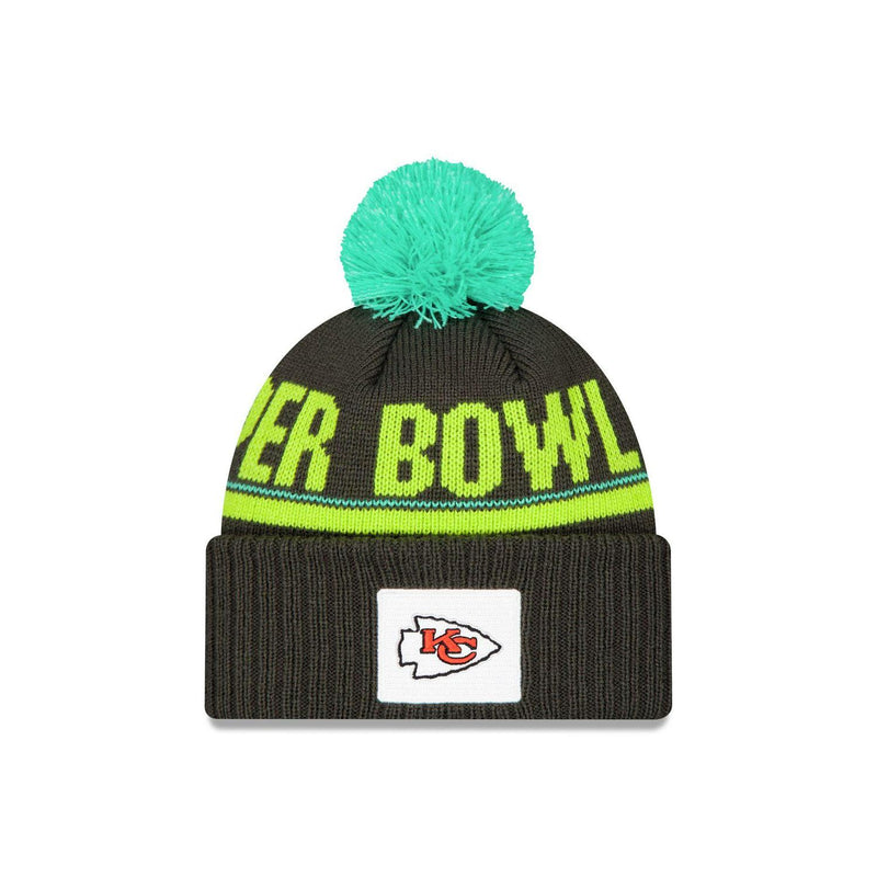 New Era Kansas City Chiefs Brown Teal Light Green White Red Pom Knit Hat