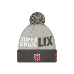 New Era Kansas City Chiefs Super Bowl LIX Sideline Grey White Red Pom Knit Hat