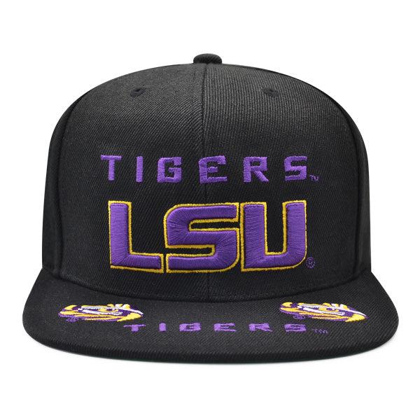 Mitchell And Ness LSU Tigers FRONT LOADED Black Purple Green Patch Snapback Hat
