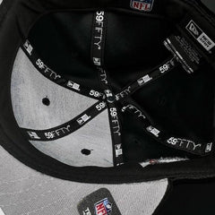 New Era LV Raiders 60th Anni Black Velvet Corduroy Grey 59Fifty 5950 Fitted Hat