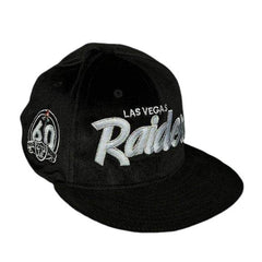 New Era LV Raiders 60th Anni Black Velvet Corduroy Grey 59Fifty 5950 Fitted Hat