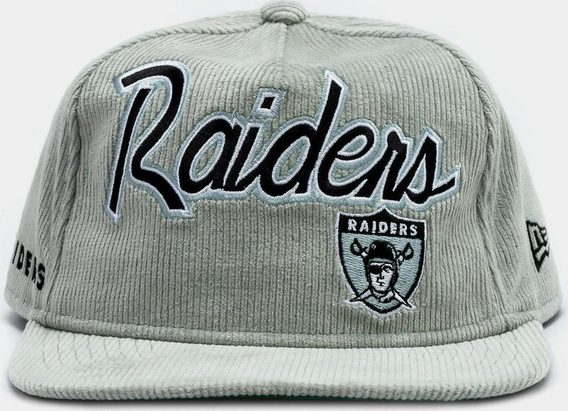 New Era Las Vegas Raiders Corduroy White Black Green 9Fifty 950 Patch Snapback
