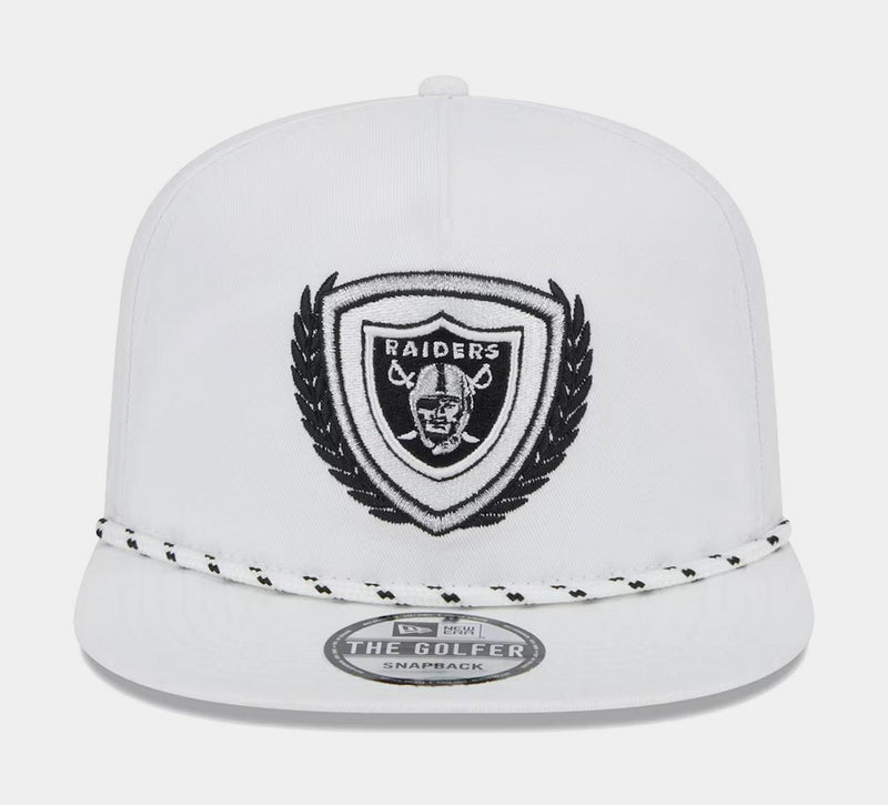 New Era Las Vegas Raiders Golfer White Black 9Fifty 950 Patch Snapback Cap Hat