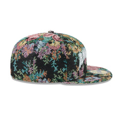 New Era LA Angels Floral Jacquard Black White Gray 59Fifty 5950 Patch Fitted Hat