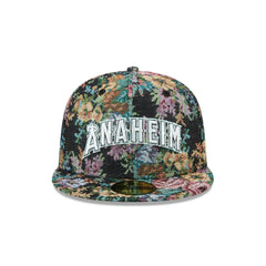 New Era LA Angels Floral Jacquard Black White Gray 59Fifty 5950 Patch Fitted Hat