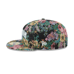 New Era LA Angels Floral Jacquard Black White Gray 59Fifty 5950 Patch Fitted Hat