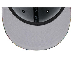 New Era LA Angels Floral Jacquard Black White Gray 59Fifty 5950 Patch Fitted Hat