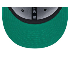 New Era LA Chargers Faux Leather Crown Black Blue Green 59Fifty 5950Fitted Hat