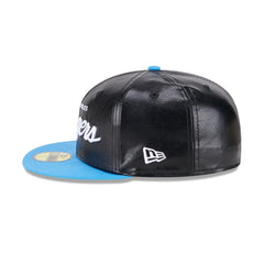 New Era LA Chargers Faux Leather Crown Black Blue Green 59Fifty 5950Fitted Hat