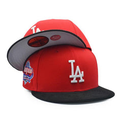 New Era LA Dodgers 40th Anni Red Gray Black Corduroy 59Fifty 5950 Patch Fitted