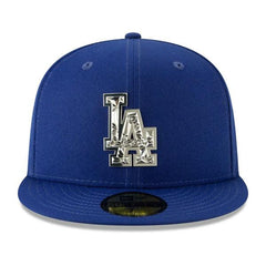 New Era LA Dodgers Royal Blue Silver FRACTURED Logo 59Fifty 5950 Patch Fitted