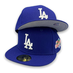 New Era LA Dodgers '88 WS Blue White Grey 59Fifty 5950 Patch Fitted Cap Hat