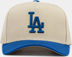 Mitchell and Ness Los Angeles Dodgers Pro Pinch Beige Blue Patch Snapback Cap
