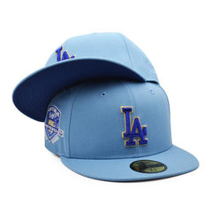 New Era LA Dodgers 50th Anni Sky Royal Blue White 59Fifty 5950 Patch Fitted