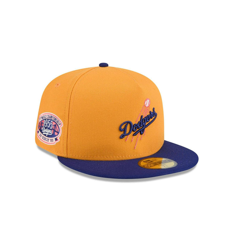 New Era Los Angeles Dodgers '95 WS Gold Blue Gray 59Fifty 5950 Patch Fitted Hat