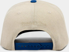 Mitchell and Ness Los Angeles Dodgers Pro Pinch Beige Blue Patch Snapback Cap