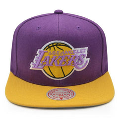 Mitchell And Ness LA Lakers '88 NBA Finals Purple Yellow Patch Snapback Cap Hat