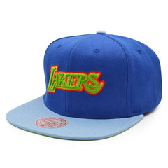 Mitchell And Ness LA Lakers '10 NBA Finals Blue Sky Lime Patch Snapback Cap Hat