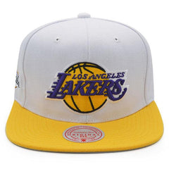 Mitchell And Ness LA Lakers 2010 NBA Finals White Purple Yellow Patch Snapback