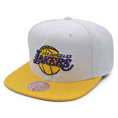 Mitchell And Ness LA Lakers 2010 NBA Finals White Purple Yellow Patch Snapback