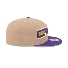 New Era LA Lakers '24 Draft Beige Purple Gray 59Fifty 5950 Patch Fitted Cap Hat