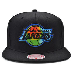 Mitchell And Ness LA Lakers THERMAL MAP Black Red Gray Patch Snapback Cap Hat