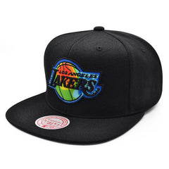Mitchell And Ness LA Lakers THERMAL MAP Black Red Gray Patch Snapback Cap Hat