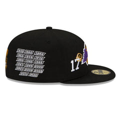 New Era LA Lakers RINGS Black Gray Purple Yellow 59Fifty 5950 Patch Fitted Hat
